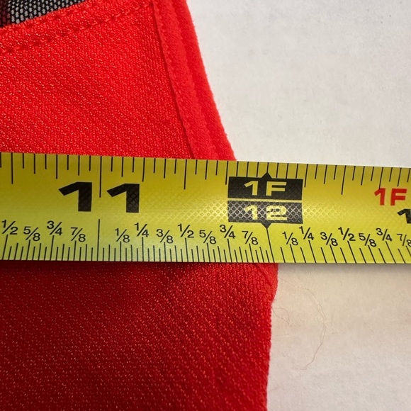 NWT BEBE Dress Bodycon One Shoulder Red Black Mesh Sheer Size Small Petite - Picture 9 of 10